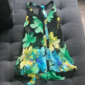 Ella moss, sheer floral top - Size XS